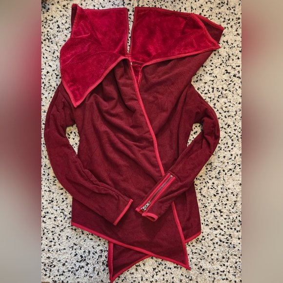 Lululemon. Rare. Presence of Mind wrap sweater. Cranberry. Size 10. Soft & warm. - Picture 2 of 10
